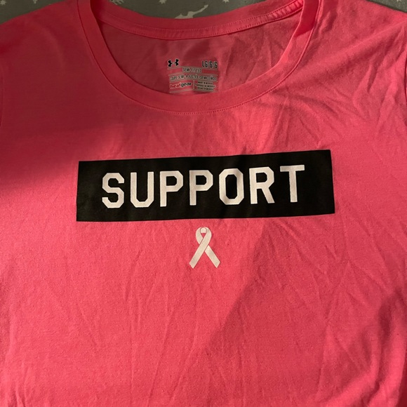 Under Armour Breast Cancer Awareness T-Shirt (semi fitted) size Large - Picture 1 of 4